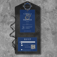 Dunkelgotische schwarz-blaue Blütensatinensatin QR