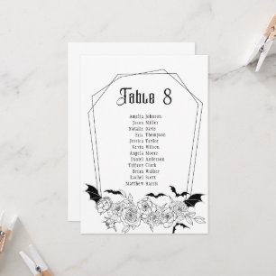 Dunkelgotische Tischnummer Hochzeitskarte