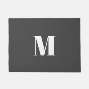 Dunkelgrau Anfangsbuchstaben Monogram modern Fußmatte