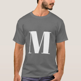 Dunkelgrau Anfangsbuchstaben Monogram modern T-Shirt