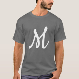 Dunkelgrau Anfangsbuchstaben Monogram modern T-Shirt