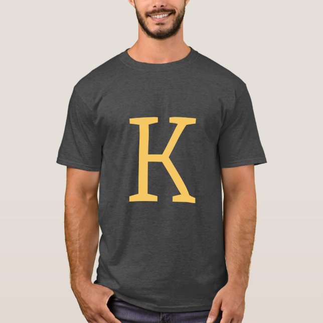 Dunkelgrau Anfangsbuchstaben Monogram Modernstylis T-Shirt (Vorderseite)