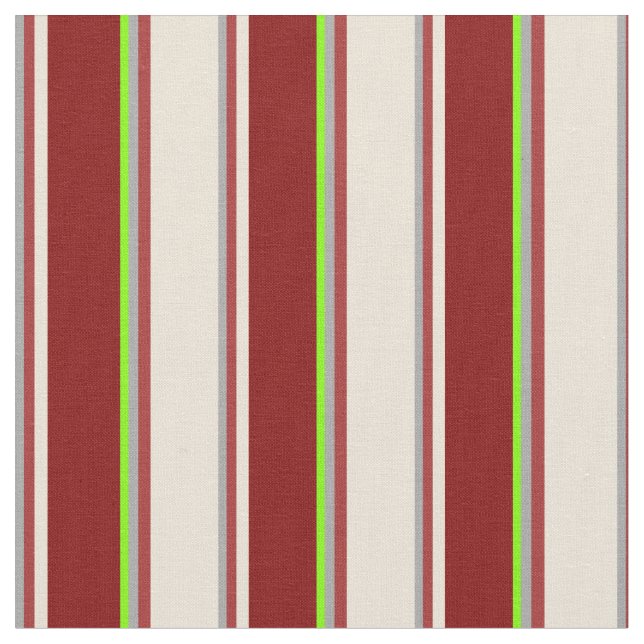 Dunkelgrau, Braun, Bisque, Maroon & Chartreuse Stoff (Nahaufnahme)