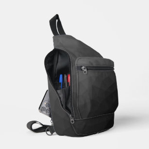 Dunkelgrau-Gefälle geometrisches Messmuster Crossbody Bag