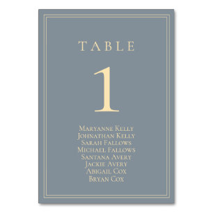 Dunkelgrau mit Gold Seating Chart Tischnummer