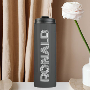Dunkelgrau Moderne Typografie Personalisiert Thermosbecher