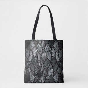 Dunkelgrau-Mosaikglas-Tote-Tasche
