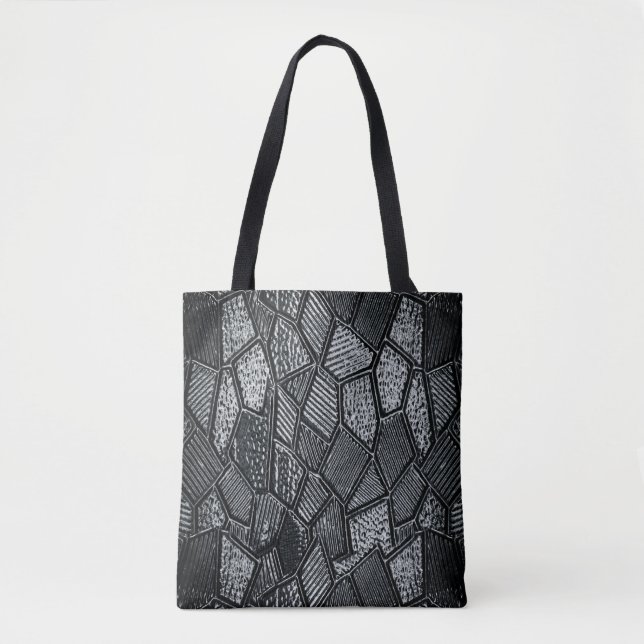 Dunkelgrau-Mosaikglas-Tote-Tasche (Vorderseite)