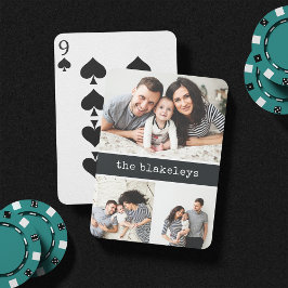 Dunkelgrau | Personalisierter Familienname FotoCol Spielkarten