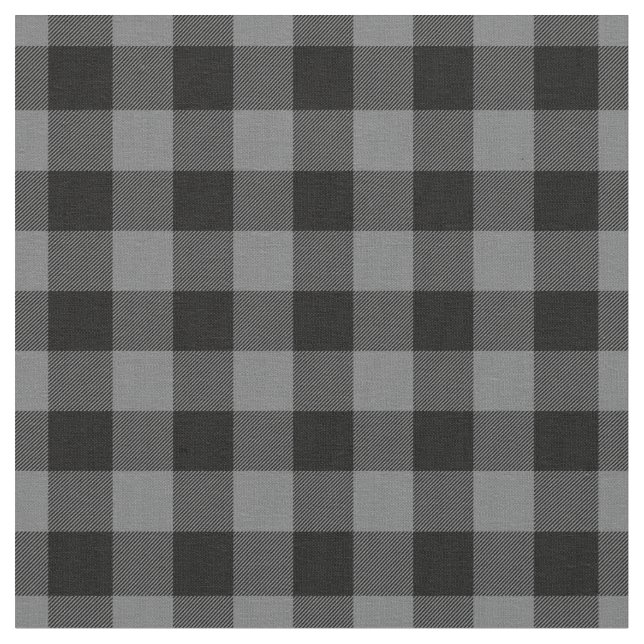 Dunkelgrau & Schwarz Karo Gingham Stoff (Nahaufnahme)