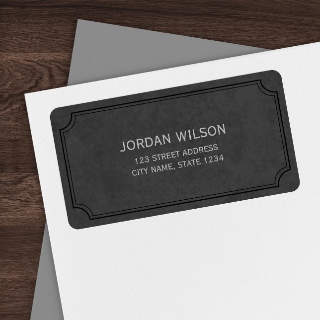 Dunkelgrau, Vintag Inspirierte Frame-Adresse Adressaufkleber (Von Creator hochgeladen)