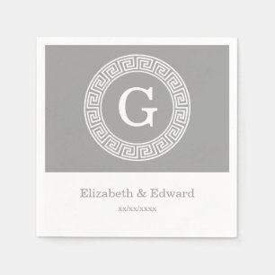 Dunkelgrau, was für ein erstes Monogramm für den g Serviette
