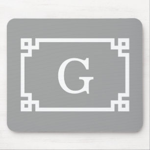 Dunkelgrau, was griechischer Schlüsselrahmen #2 An Mousepad