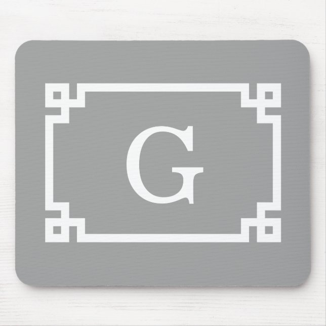 Dunkelgrau, was griechischer Schlüsselrahmen #2 An Mousepad (Vorne)