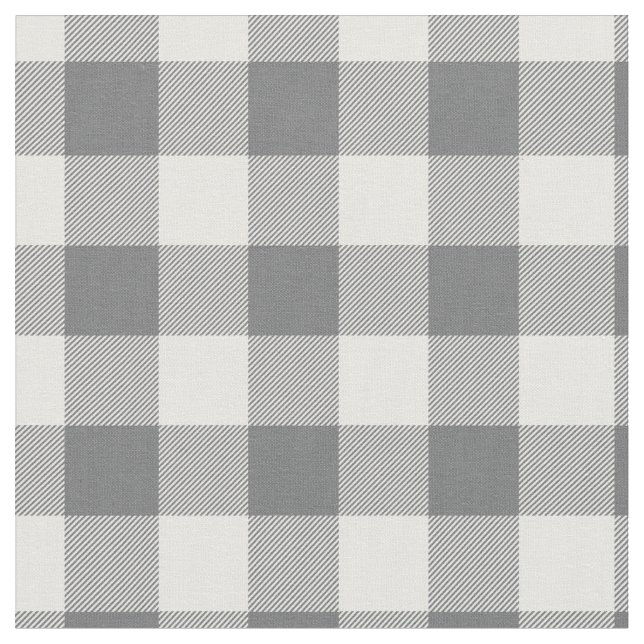 Dunkelgrau-weiß kariert Gingham Stoff (Nahaufnahme)