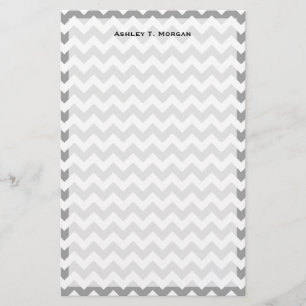 Dunkelgrau-weißes Chevron-Zick-Zack-Muster Briefpapier