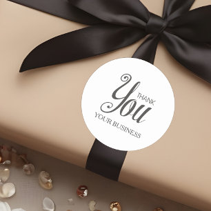 Dunkelgrau Whimsikschrift Danke Zitat Runder Aufkleber