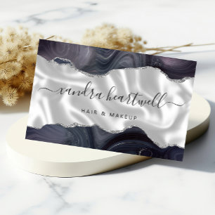 Dunkelgraue Achat-Silber-Glitter-Luxus Visitenkarten