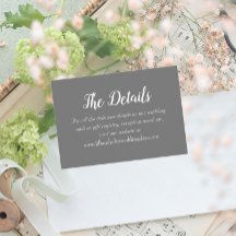 Dunkelgraue, einfache Hochzeitsdetails