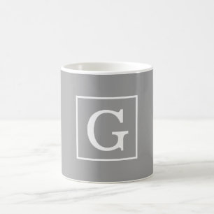 Dunkelgraue Gerahmte Anfangsmonogramm Tasse
