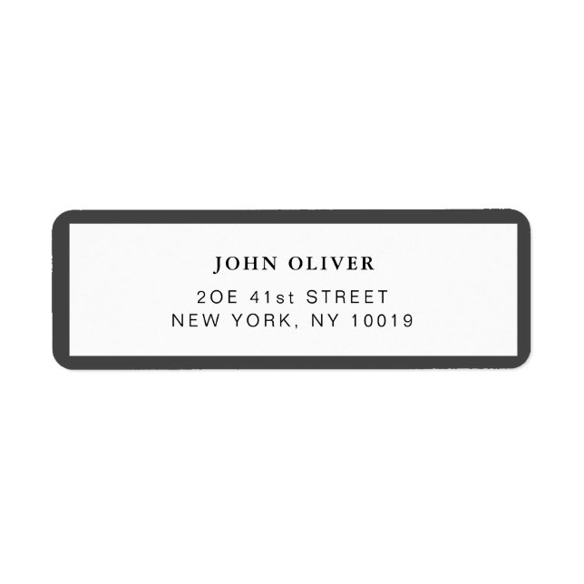 Dunkelgraue Grenze Formelle Rücksendeadresse (Vorne)