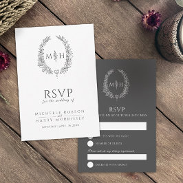 Dunkelgraue handgezeichnete Mono-UAWG RSVP Karte