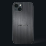 Dunkelgraue Imitate aus gebürstetem Aluminium Hint Case-Mate iPhone Hülle<br><div class="desc">Bild eines dunkelgrauen Imitats gebürstet Aluminium metallisch aussehen. Individuelle Name Monogramm.</div>