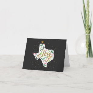 Dunkelgraue Joy Holiday Blätter Texas Shape Foto Feiertagskarte