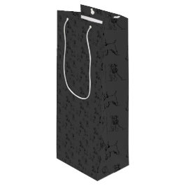 Dunkelgraue Miniatur Schnauzer Linie Art 1-5 Geschenktüte Für Weinflaschen