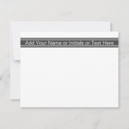 Dunkelgraue Personalisierte Mit Monogramm Namensin Mitteilungskarte