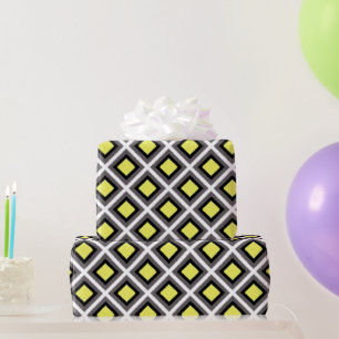 Dunkelgraue, schwarze, gelbe Diamanten von STaylor Geschenkpapier