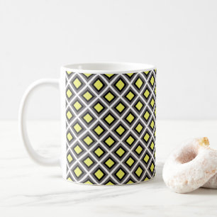 Dunkelgraue, schwarze, gelbe Diamanten von STaylor Kaffeetasse