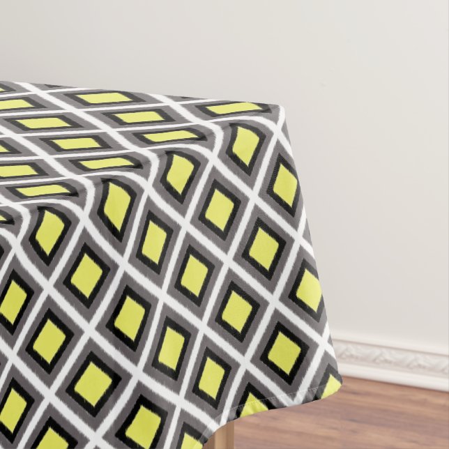 Dunkelgraue, schwarze, gelbe Diamanten von STaylor Tischdecke (Beispiel)