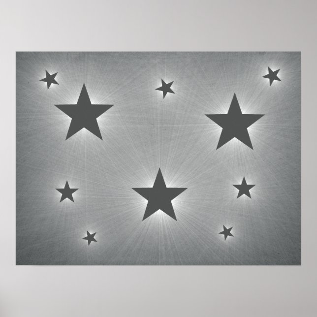Dunkelgraue Sterne im Night Sky Poster (Vorne)