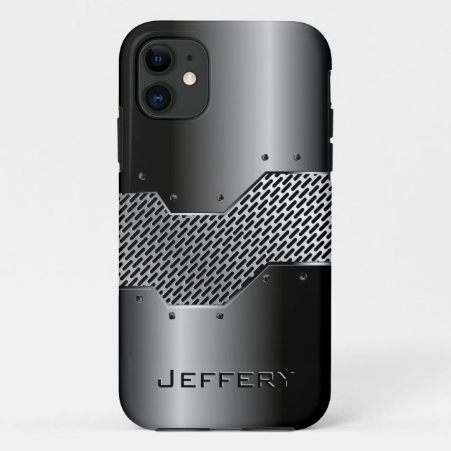 Dunkelgraue Tones Shiny Metallic Look Case-Mate iPhone Hülle (Rückseite)