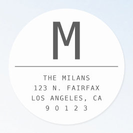 Dunkelgraue und weiße Rücksendeadresse Runder Aufkleber