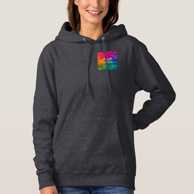 Dunkelgraue Vorlage Hochladen von Firmenlogo Hoodie (Vorderseite)