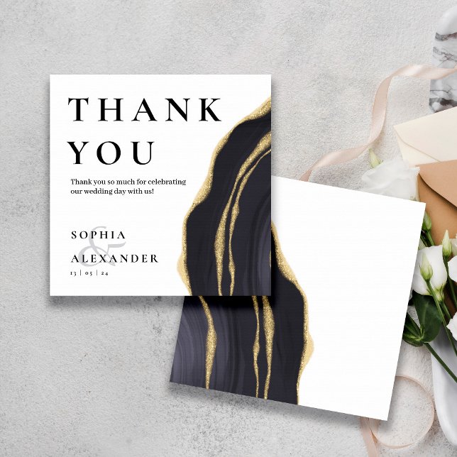 Dunkelgrauer Edelstein mit Gold Dankeschön Karte (Von Creator hochgeladen)