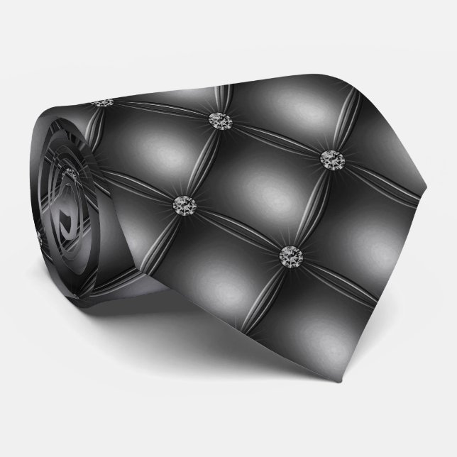 Dunkelgrauer Hintergrund und Perlen Krawatte (Gerollt)