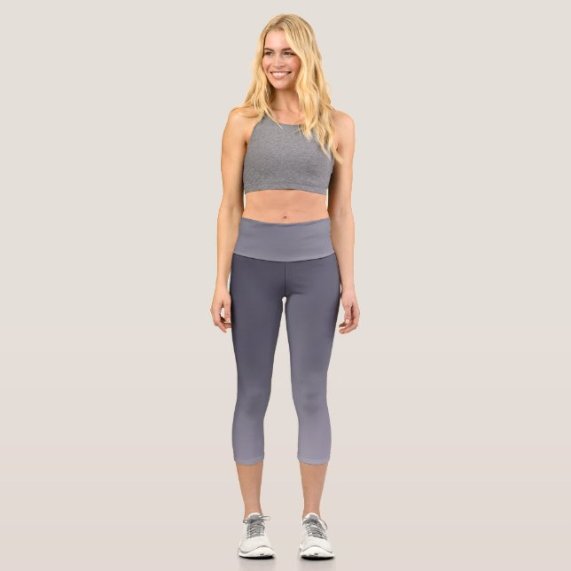 Dunkelgrauer Mondlicht-Omereffekt Capri Leggings (Vorderseite)