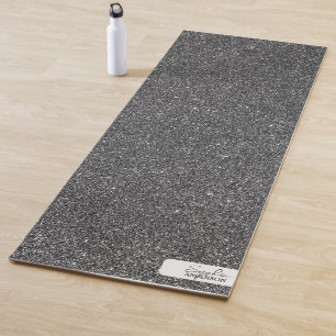 Dunkelgrauer Nah-up-Glitzer mit Ihrem Namen Yoga M Yogamatte