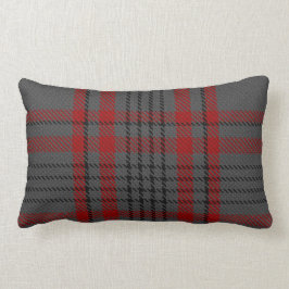 Dunkelgraues Holzkohlen-Schwarzesroter Tartan Lendenkissen