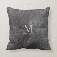 Dunkelgraues ledernes Monogramm des modernen