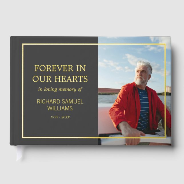 Dunkelgraues Minimalistisches Foto im liebenden Ge Gästebuch (Vorderseite)