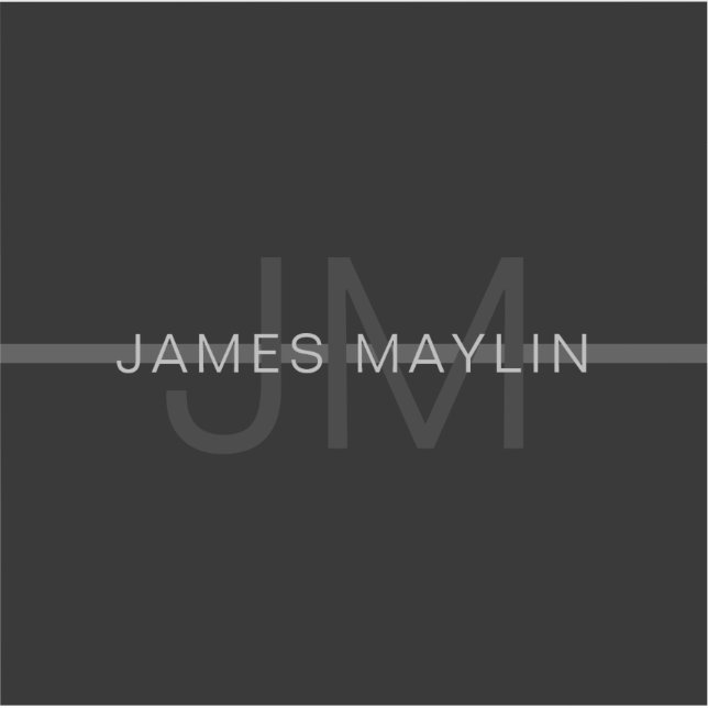 Dunkelgraues Monogramm, Name und geometrischer Str Aufkleber (Vorderseite)