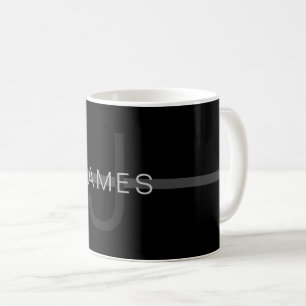 Dunkelgraues Monogramm, Name und geometrischer Str Kaffeetasse