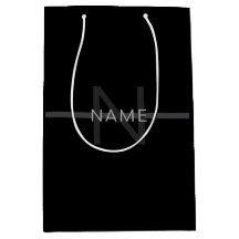 Dunkelgraues Monogramm, Name und geometrischer Str