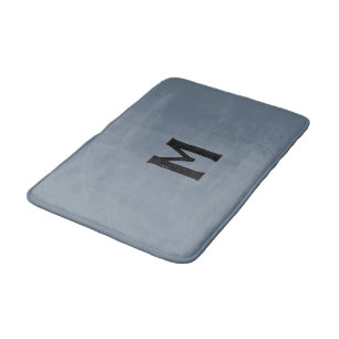 Dunkelgraues Schiefer-Schwarz-Monogramm Badematte