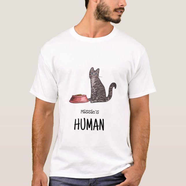 Dunkelgraues Tabby-Katzen-Shirt T-Shirt (Vorderseite)