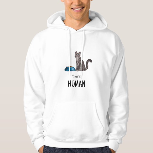 Dunkelgraues Tabby-Katzen-Sweatshirt Hoodie (Vorderseite)